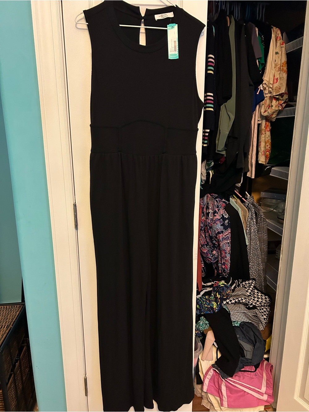 Beacon Sleeveless Black Wide-Leg Jumpsuit